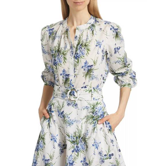 NEW VERONICA BEARD ashlynn top in off white multi